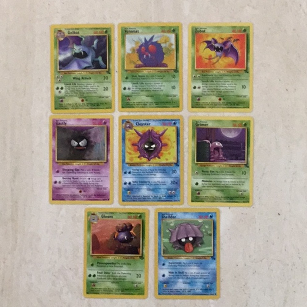 1999 Pokemon Cards Gastly 50/102 Cloyster 32/62 Golbat 34/62 Zubat Lot Of 8 Card - Picture 13 of 13